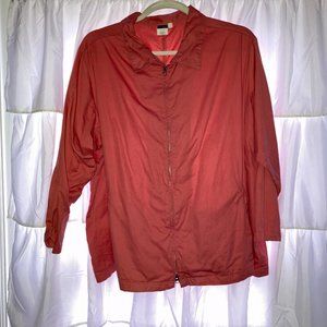 Ulla Popken Redish Zip Up Windbreaker Size 32/34